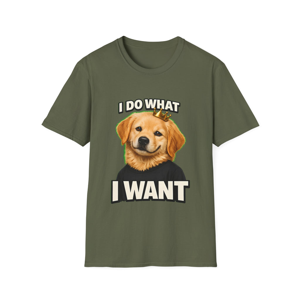 I Do What I Want – Funny Dog Attitude T-Shirt | Cute Golden Puppy Tee (Unisex)