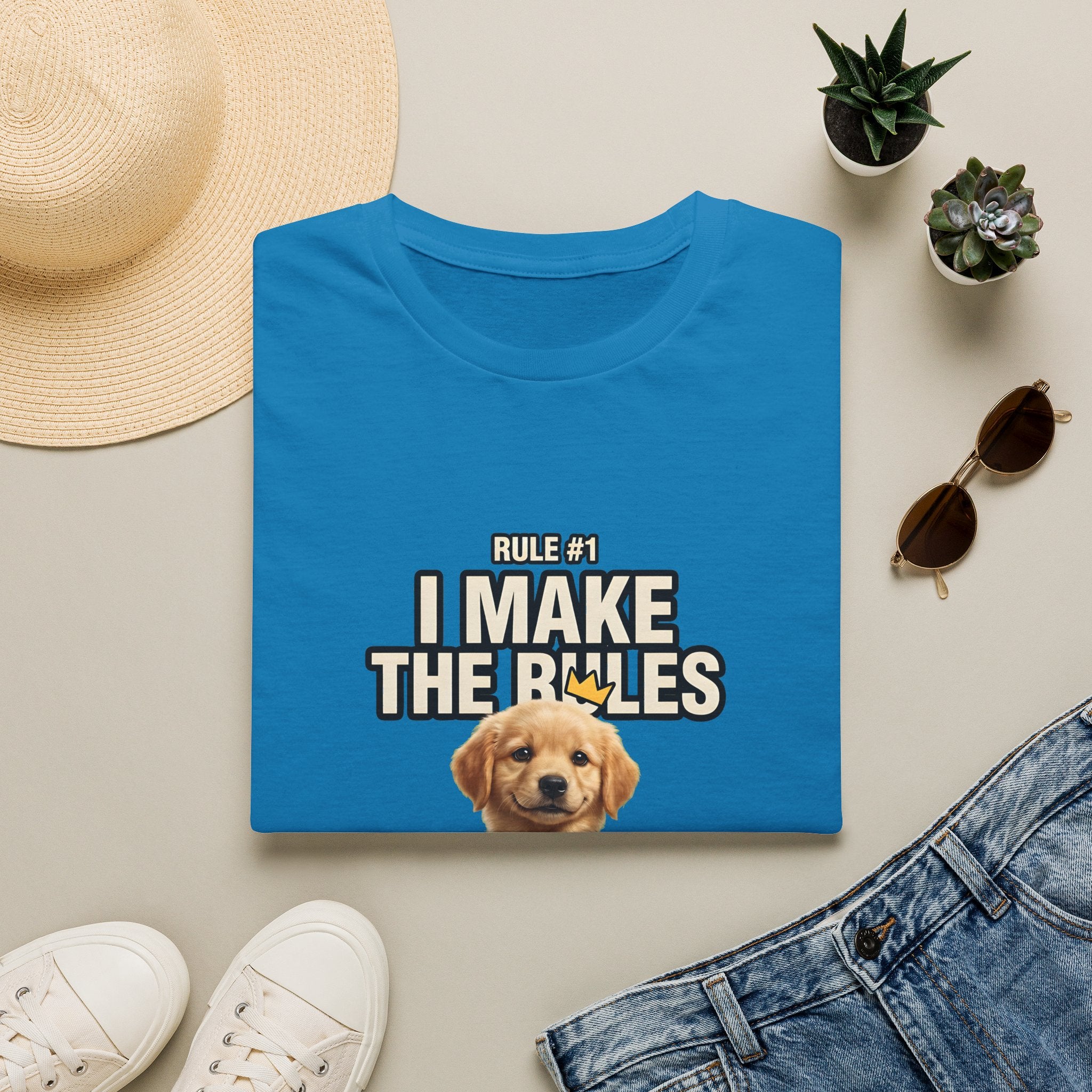 I Make the Rules Dog Graphic Tee | Golden Retriever Puppy Shirt