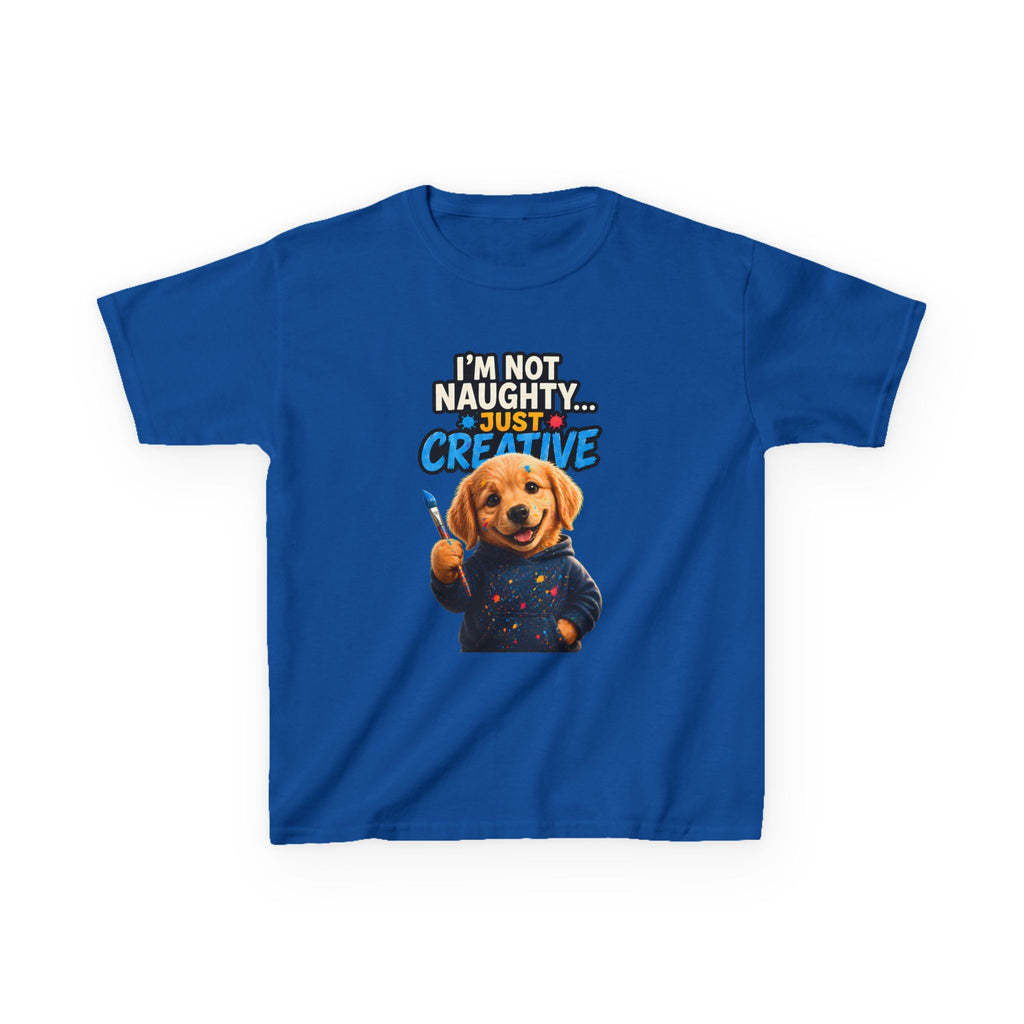 I’m Not Naughty… Just Creative – Funny Dog T-Shirt | Cute Artist Puppy Graphic Tee (Unisex)
