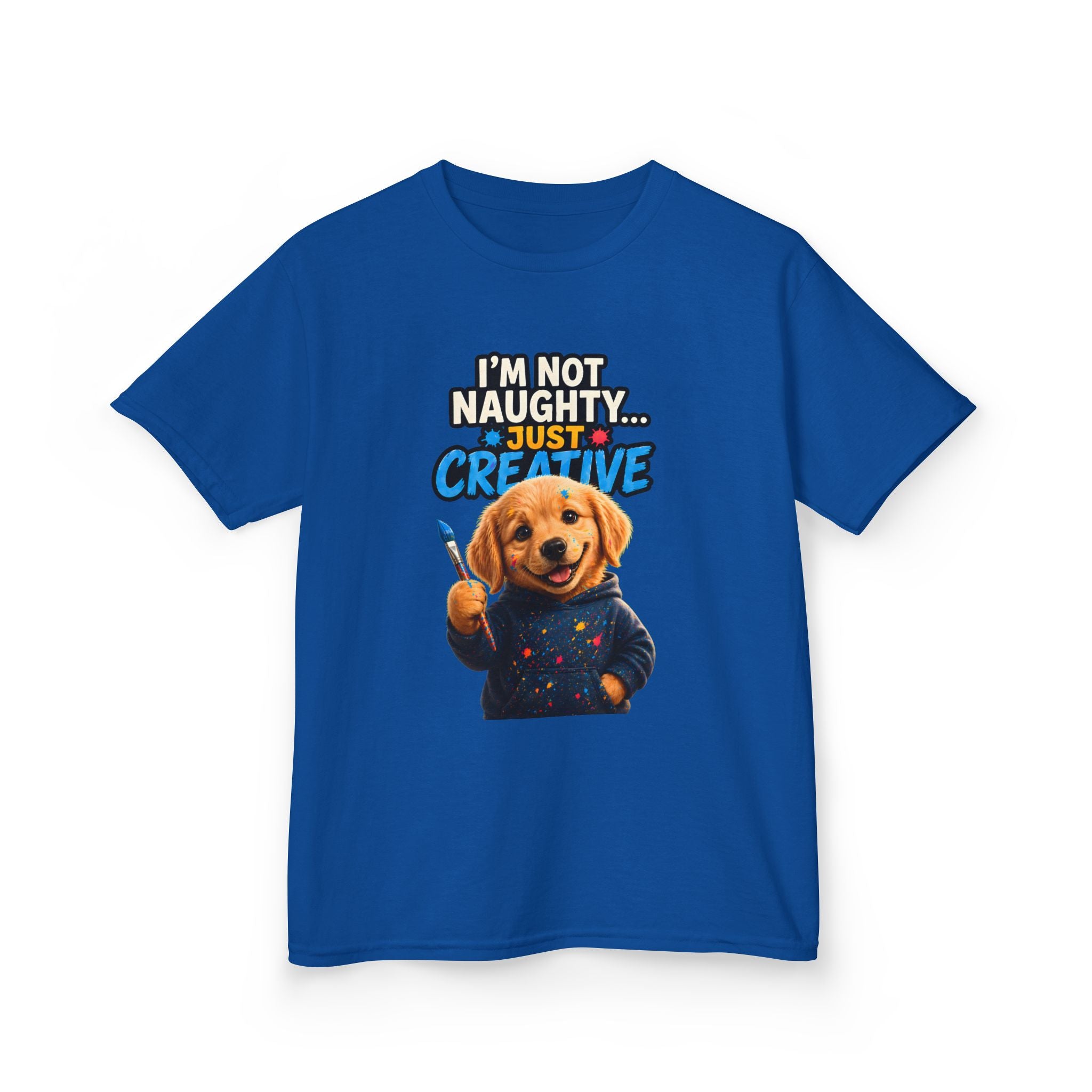I’m Not Naughty… Just Creative – Funny Dog T-Shirt | Cute Artist Puppy Graphic Tee (Unisex)