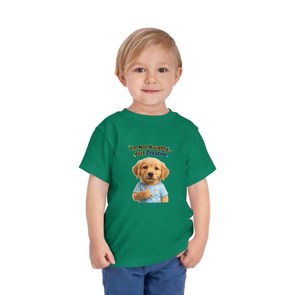 I’m Not Naughty… Just Creative – Cute Puppy T-Shirt | Funny Artist Dog Tee (Unisex)