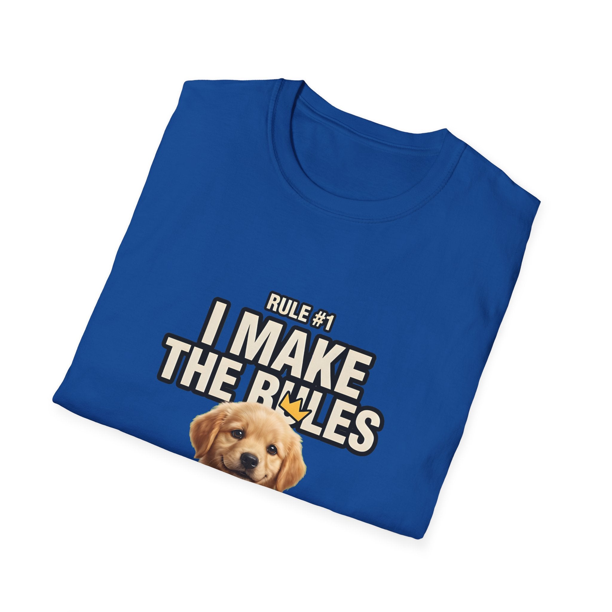 Rule #1 I Make The Rules – Funny Dog T-Shirt | Cute Boss Puppy Graphic Tee (Unisex)