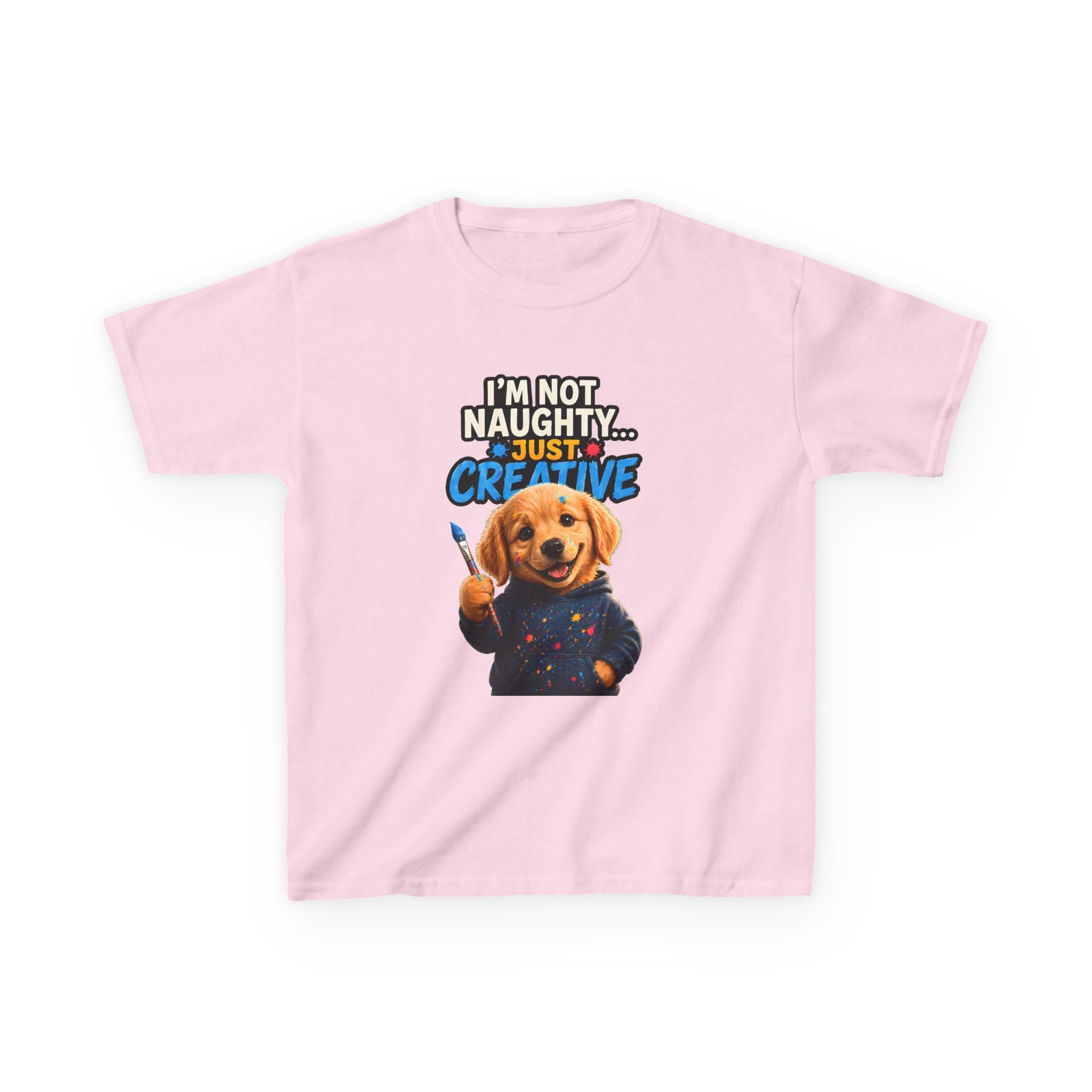 I’m Not Naughty… Just Creative – Funny Dog T-Shirt | Cute Artist Puppy Graphic Tee (Unisex)