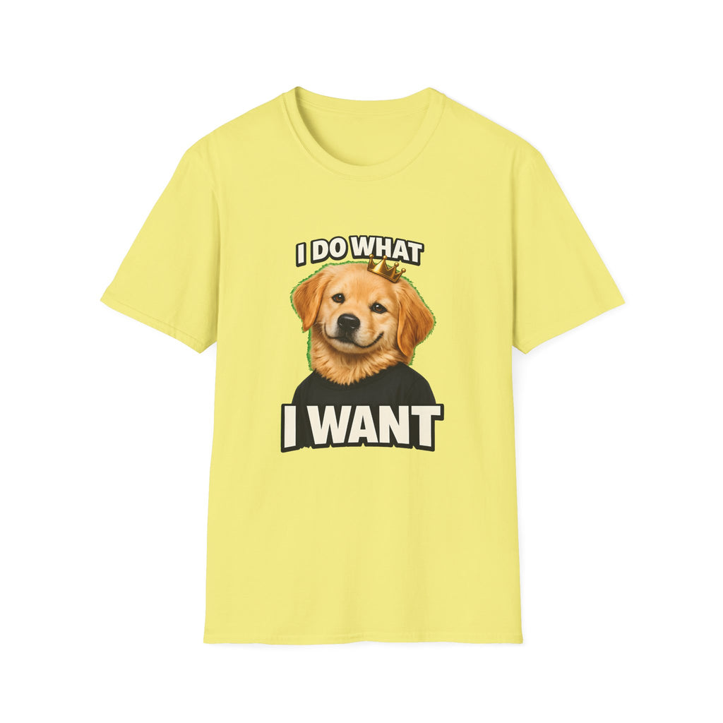 Golden Retriever Portrait I DO WHAT I WANT T-Shirt | Dog Graphic Tee