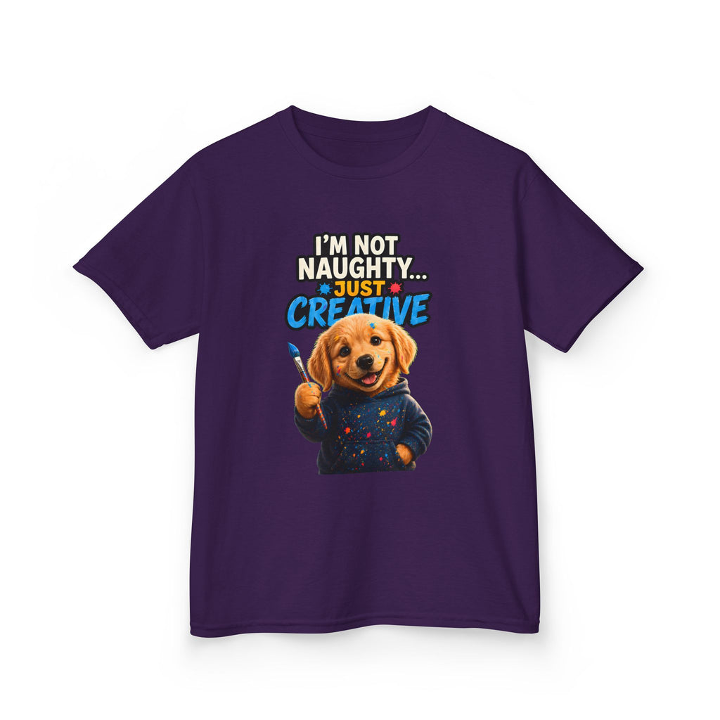 I’m Not Naughty… Just Creative – Funny Dog T-Shirt | Cute Artist Puppy Graphic Tee (Unisex)