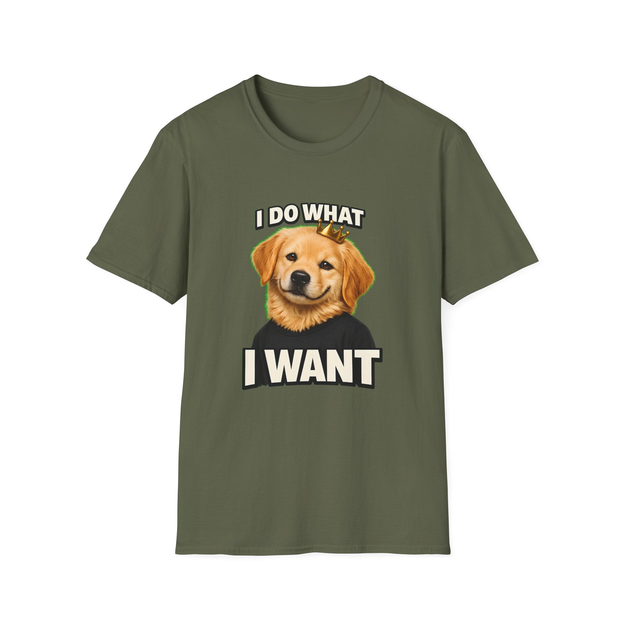 Golden Retriever Portrait I DO WHAT I WANT T-Shirt | Dog Graphic Tee