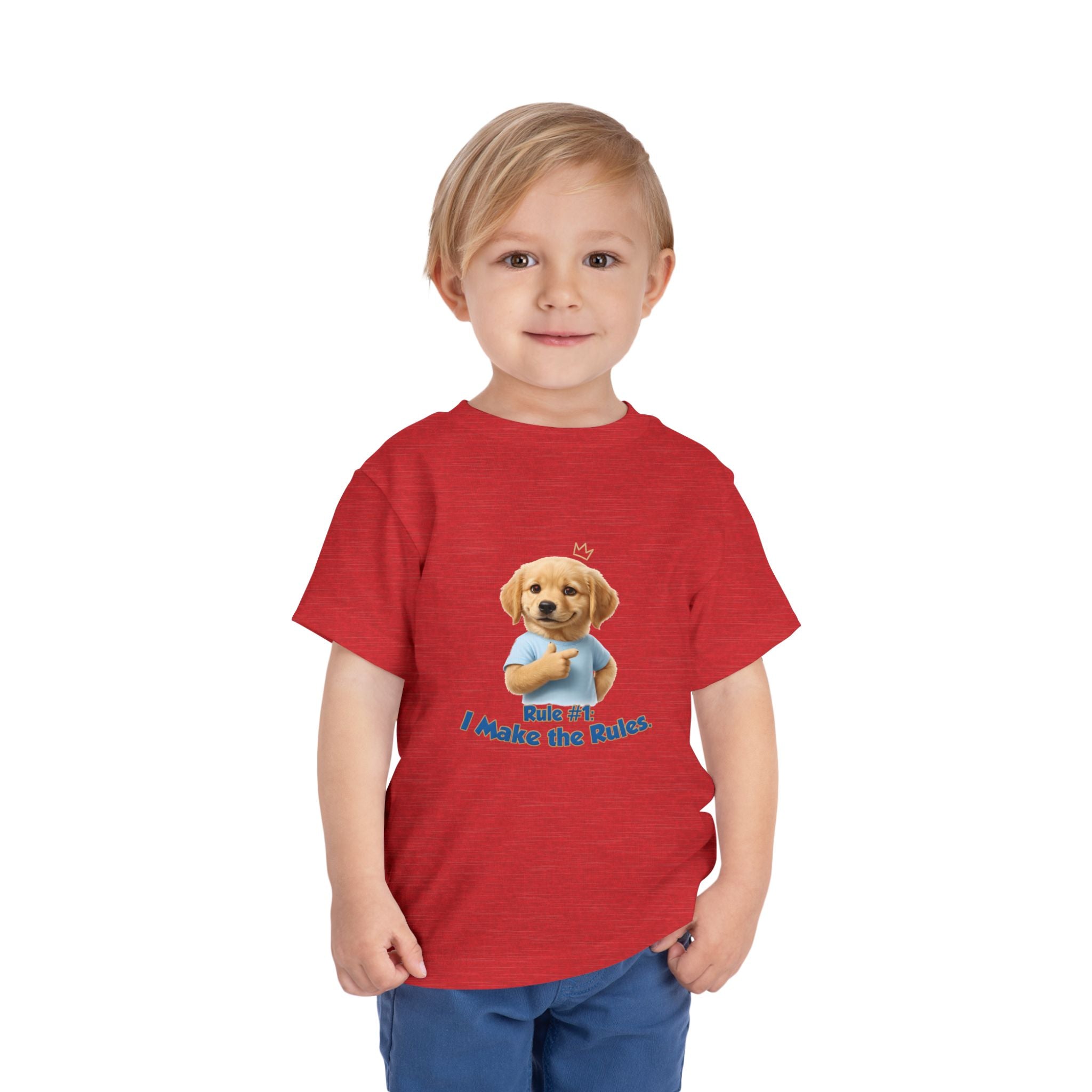 Rule #1: I Make the Rules – Cute Dog T-Shirt | Funny Puppy Boss Graphic Tee (Unisex)