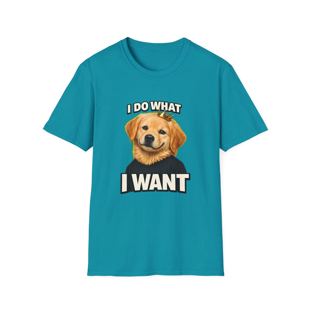 Golden Retriever Portrait I DO WHAT I WANT T-Shirt | Dog Graphic Tee