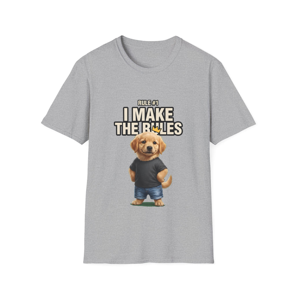 Rule #1 I Make The Rules – Funny Dog T-Shirt | Cute Boss Puppy Graphic Tee (Unisex)