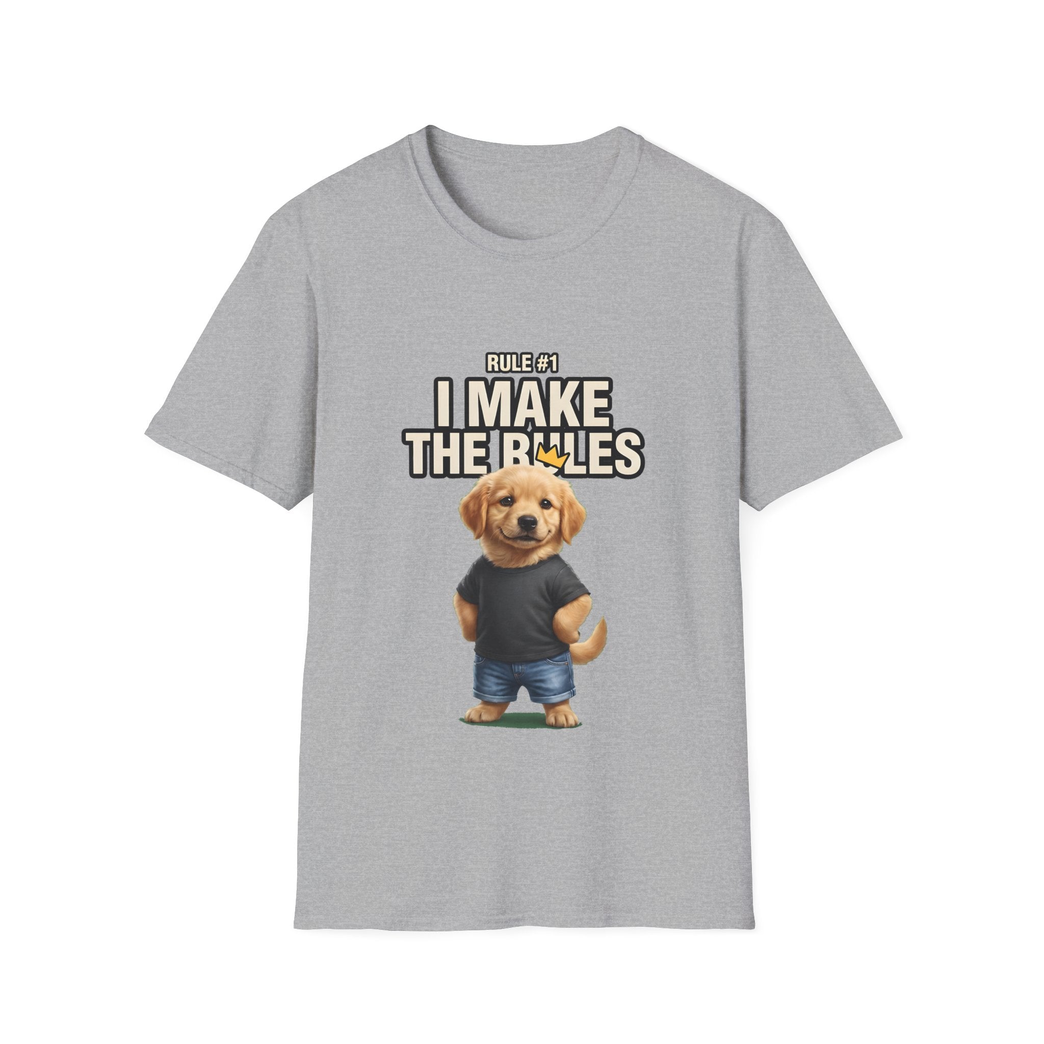 Rule #1 I Make The Rules – Funny Dog T-Shirt | Cute Boss Puppy Graphic Tee (Unisex)
