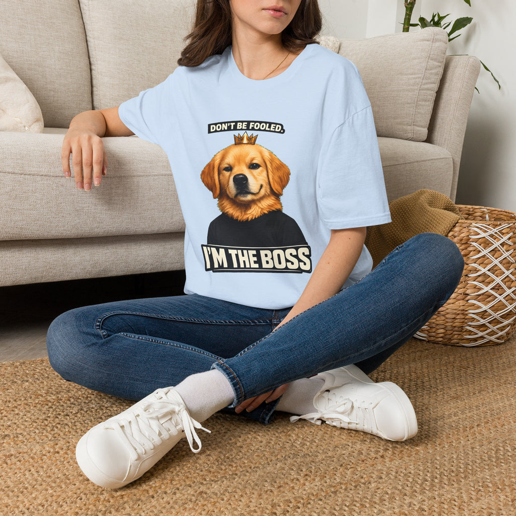 Golden Retriever 'I'm the Boss' T-Shirt | Dog Crown Design