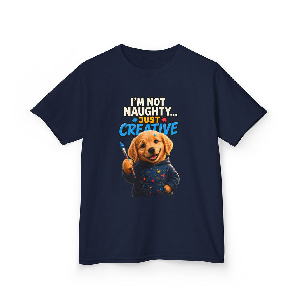 I’m Not Naughty… Just Creative – Funny Dog T-Shirt | Cute Artist Puppy Graphic Tee (Unisex)