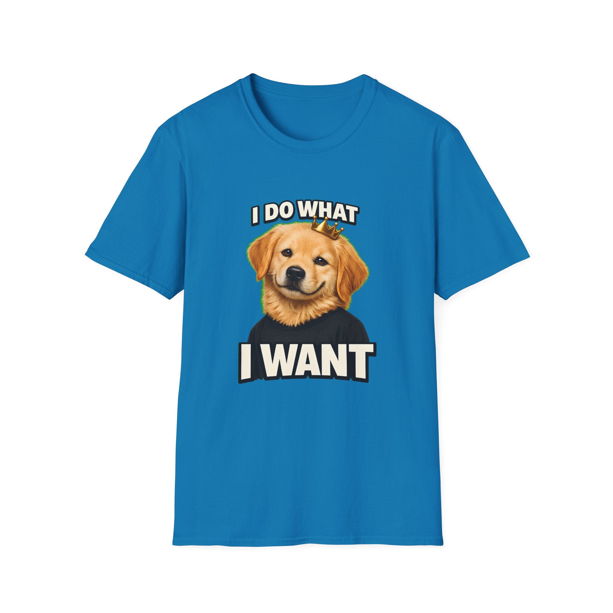 Golden Retriever Portrait I DO WHAT I WANT T-Shirt | Dog Graphic Tee