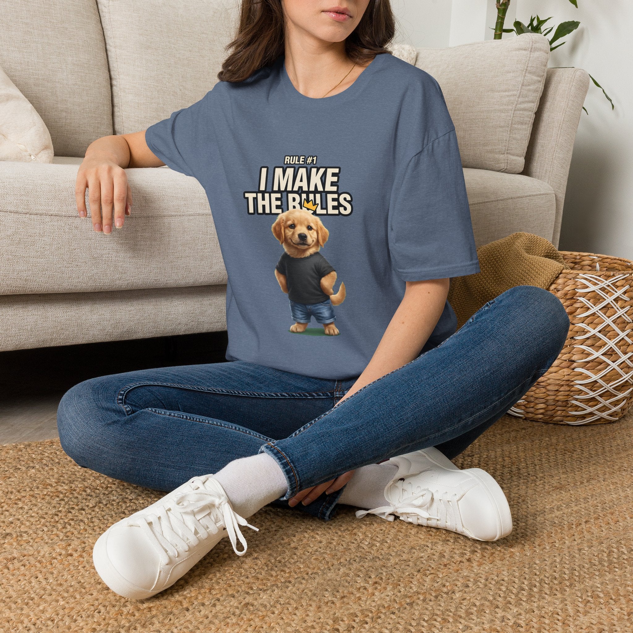 I Make the Rules Dog Graphic Tee | Golden Retriever Puppy Shirt