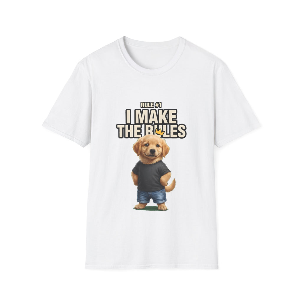 Rule #1 I Make The Rules – Funny Dog T-Shirt | Cute Boss Puppy Graphic Tee (Unisex)