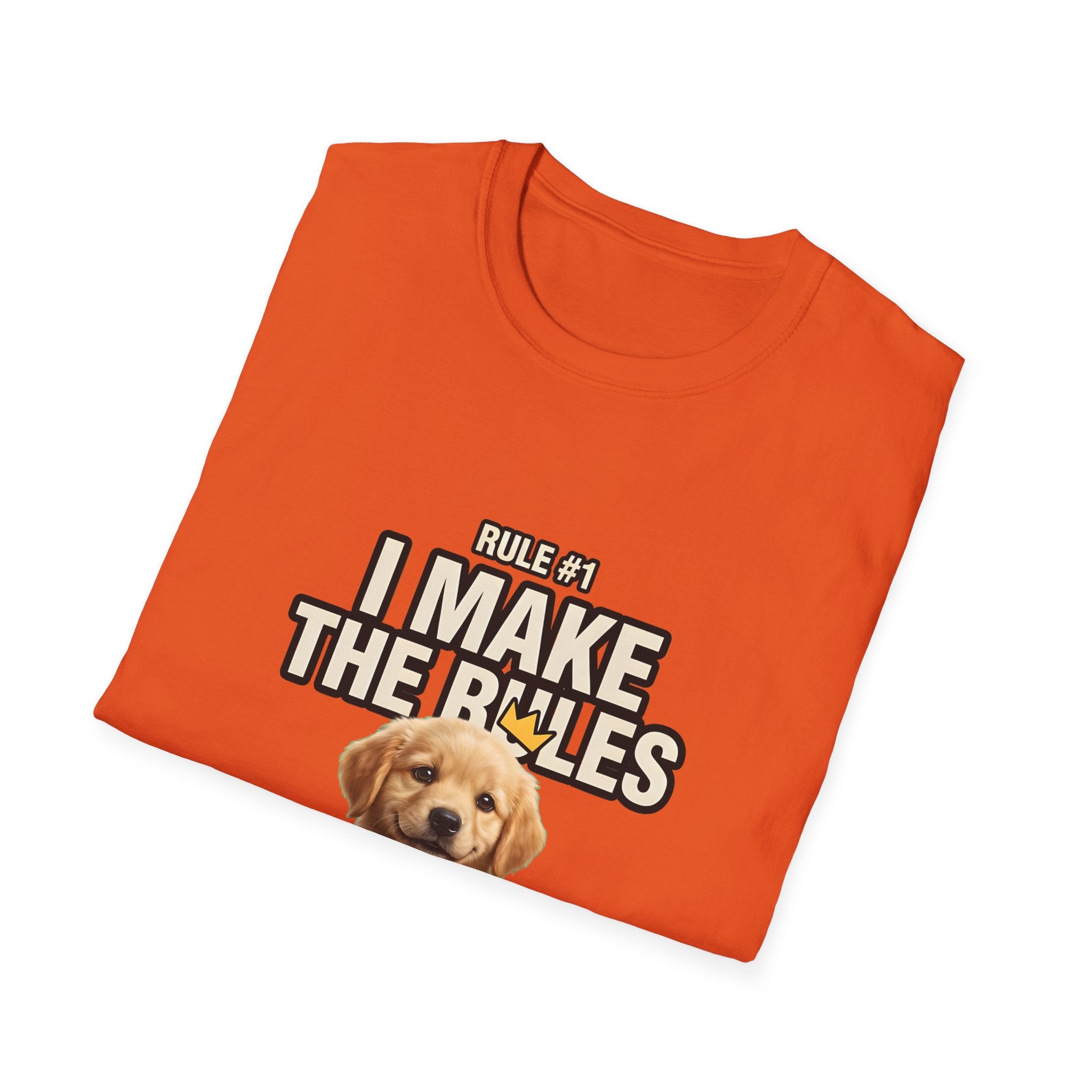 Rule #1 I Make The Rules – Funny Dog T-Shirt | Cute Boss Puppy Graphic Tee (Unisex)