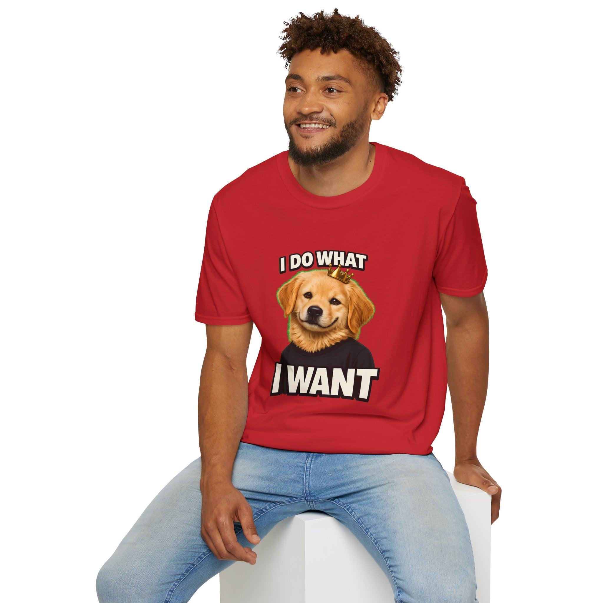 Golden Retriever Portrait I DO WHAT I WANT T-Shirt | Dog Graphic Tee