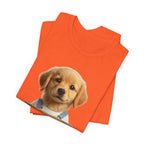 T-Shirt — Cute Puppy Holding 'Come home safe I'll Be Waiting' Sign | Dog Lover Gift