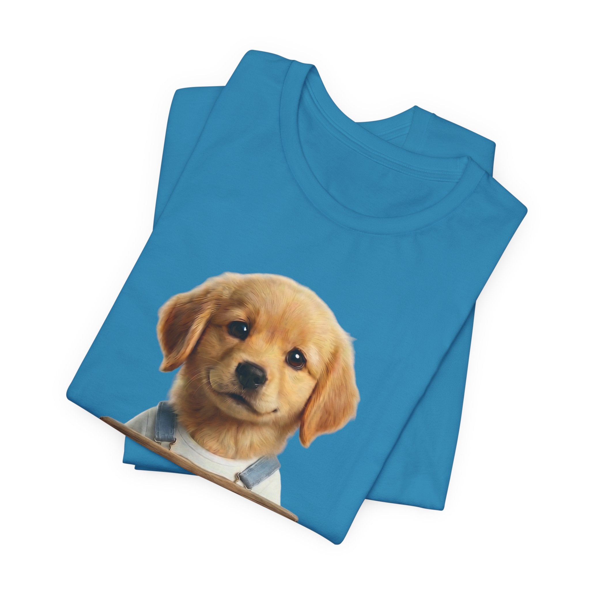 T-Shirt — Cute Puppy Holding 'Come home safe I'll Be Waiting' Sign | Dog Lover Gift