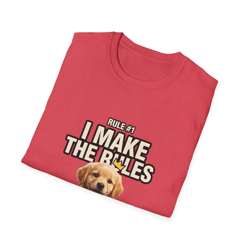 Rule #1 I Make The Rules – Funny Dog T-Shirt | Cute Boss Puppy Graphic Tee (Unisex)