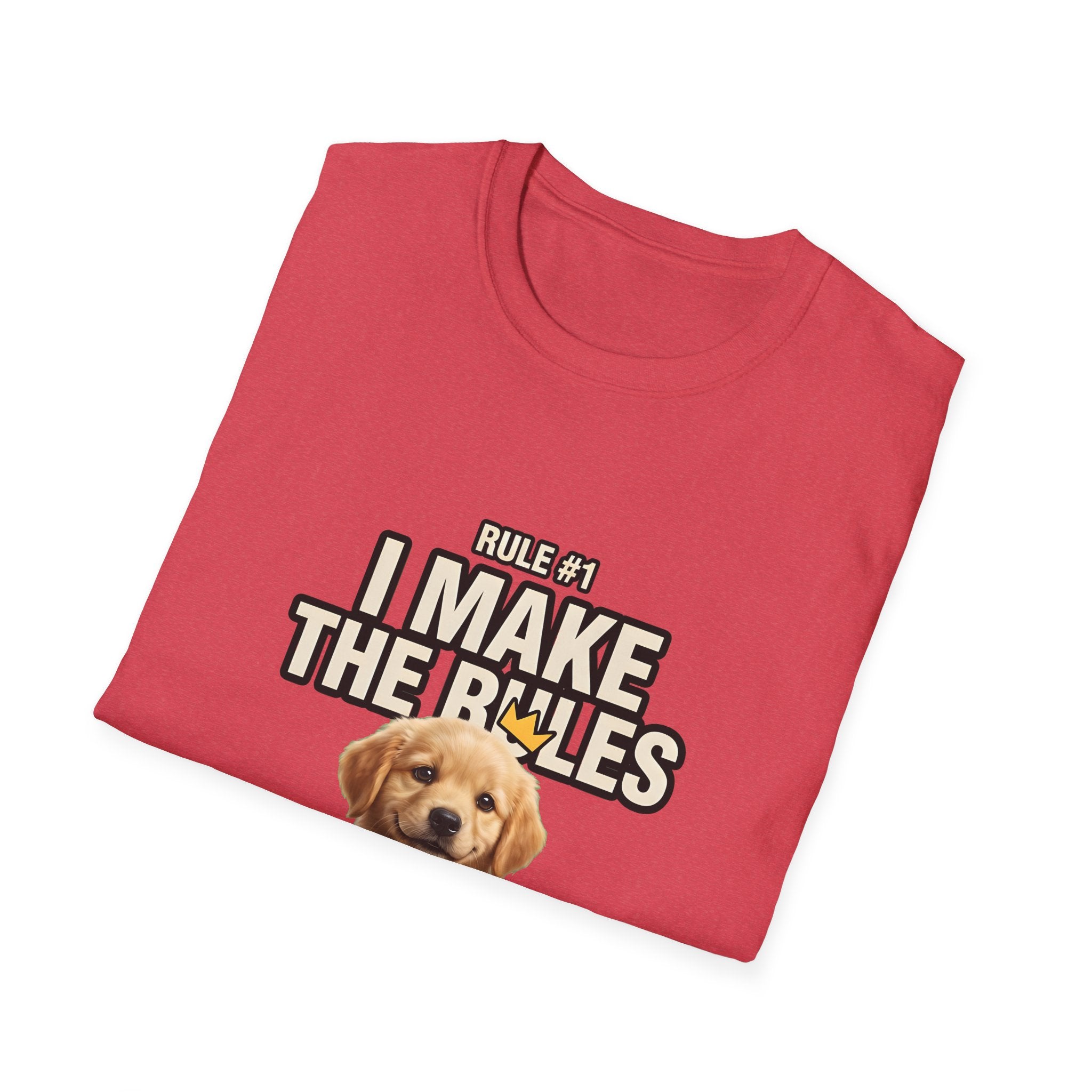 Rule #1 I Make The Rules – Funny Dog T-Shirt | Cute Boss Puppy Graphic Tee (Unisex)