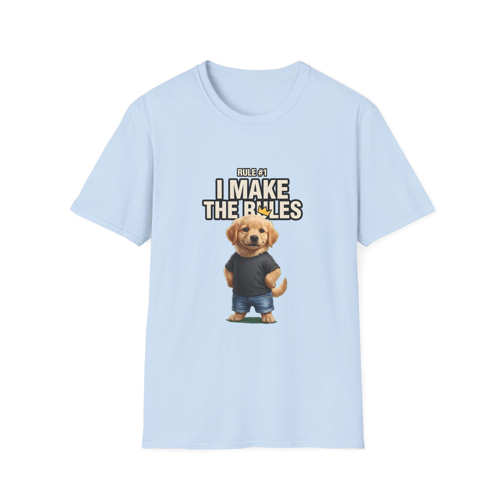 I Make the Rules Dog Graphic Tee | Golden Retriever Puppy Shirt