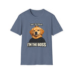Golden Retriever 'I'm the Boss' T-Shirt | Dog Crown Design