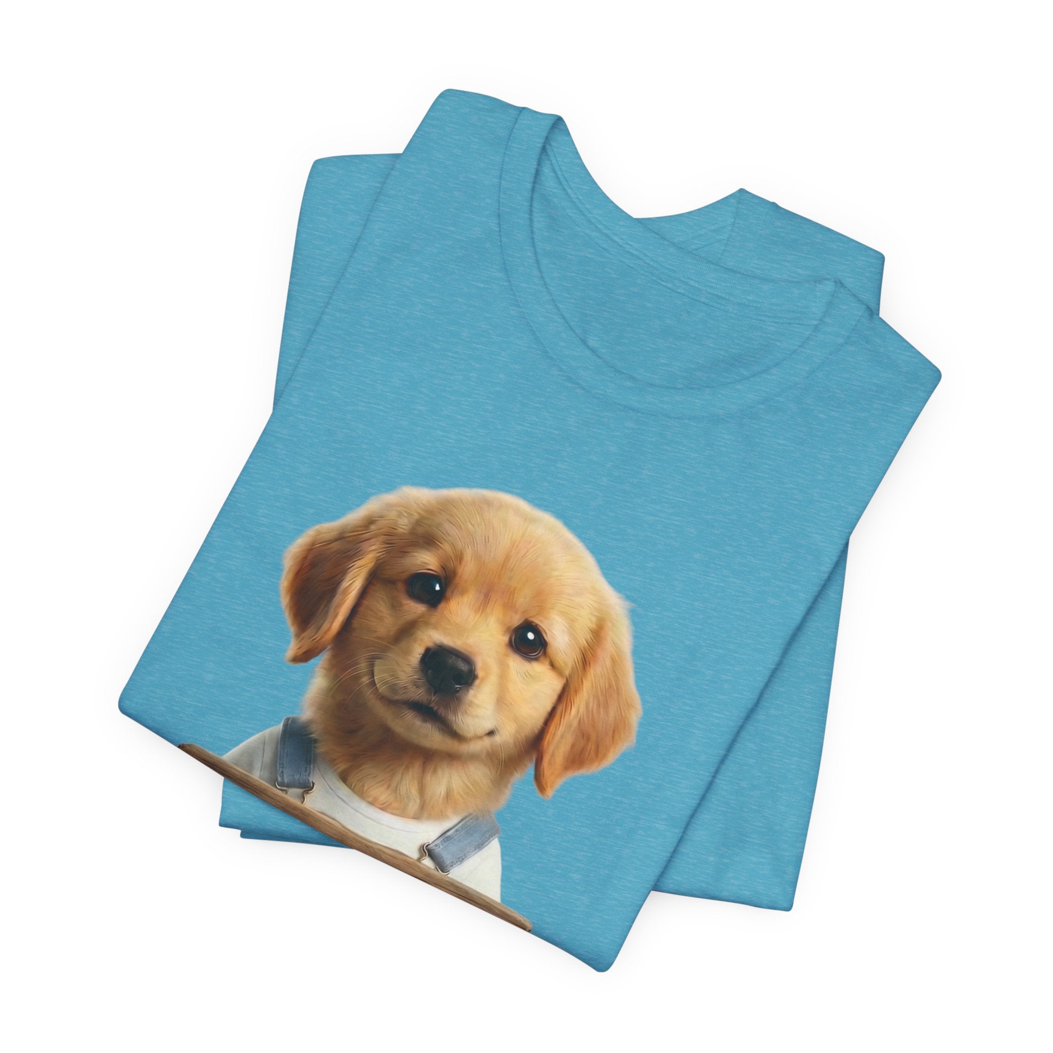 T-Shirt — Cute Puppy Holding 'Come home safe I'll Be Waiting' Sign | Dog Lover Gift