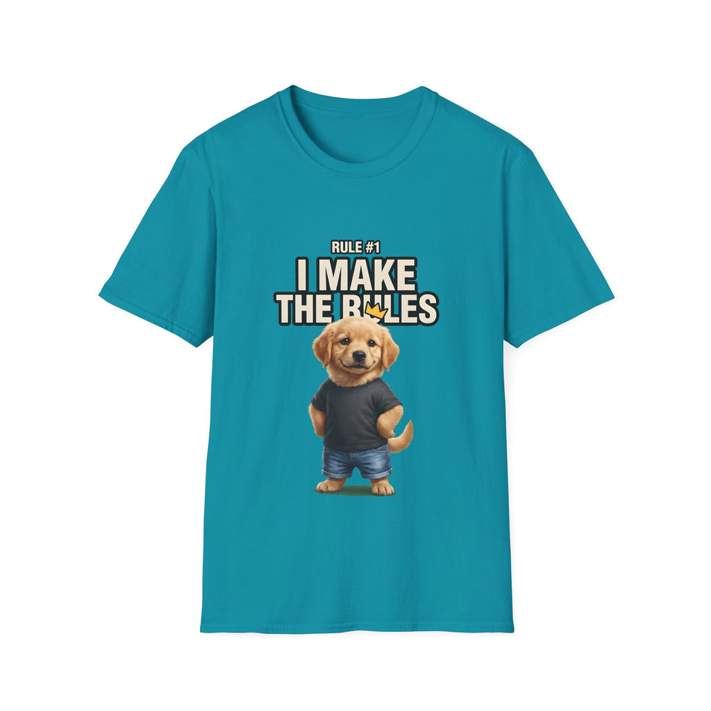 Rule #1 I Make The Rules – Funny Dog T-Shirt | Cute Boss Puppy Graphic Tee (Unisex)
