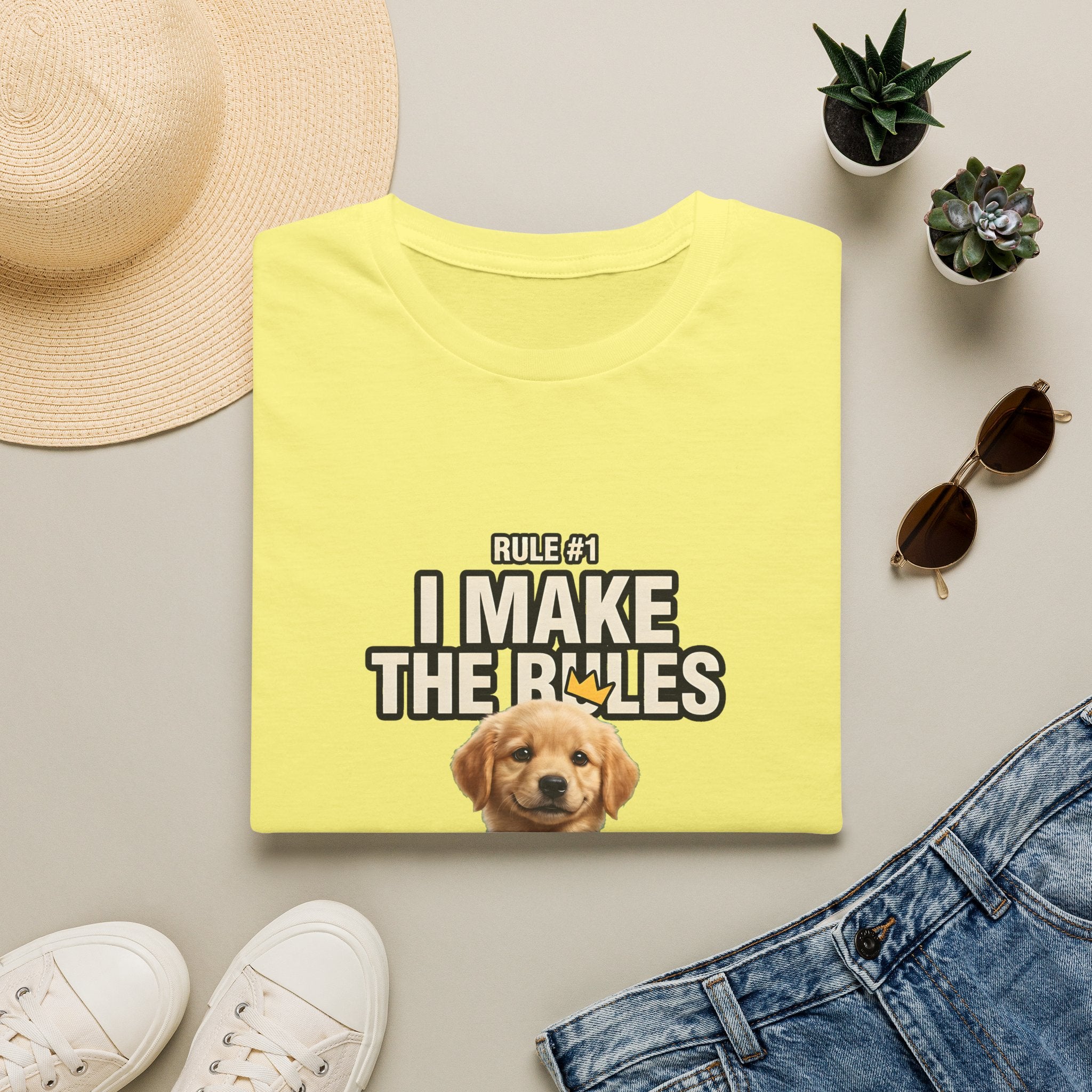 I Make the Rules Dog Graphic Tee | Golden Retriever Puppy Shirt