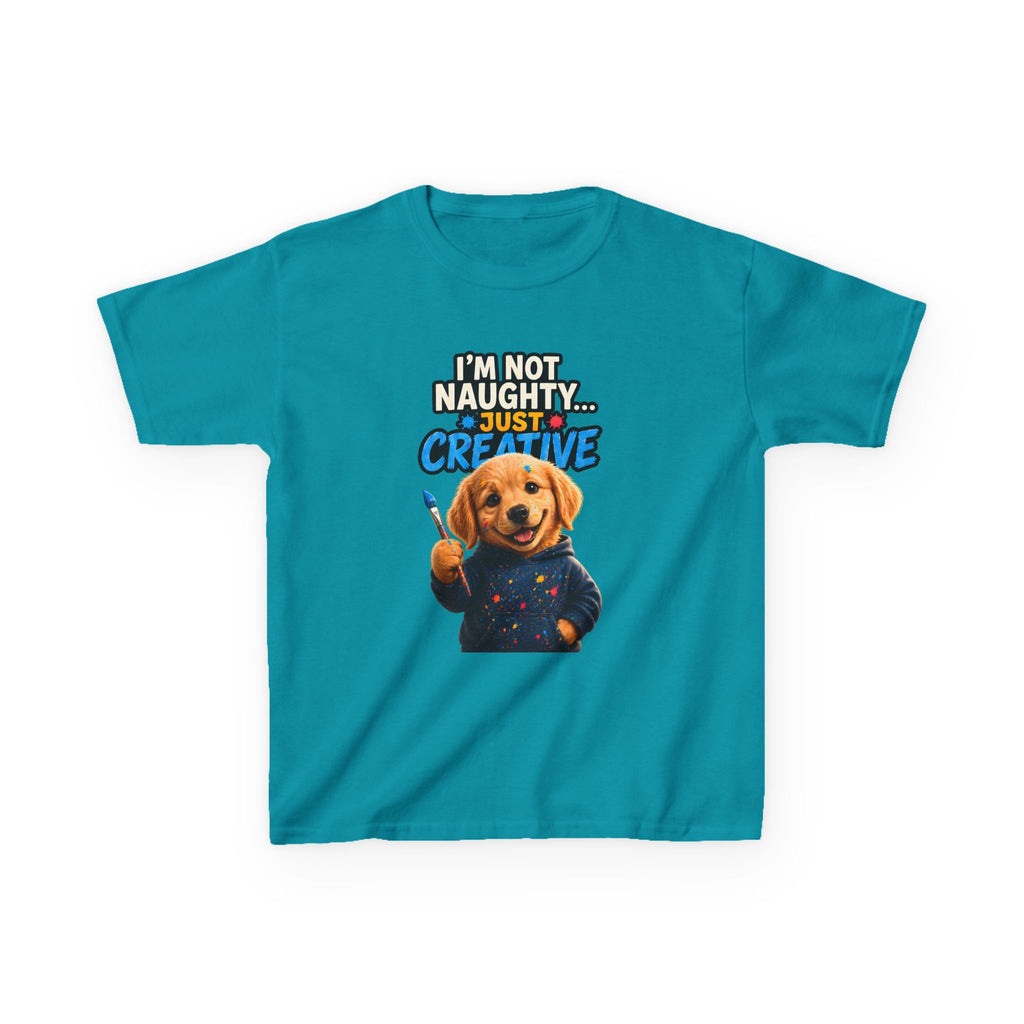 I’m Not Naughty… Just Creative – Funny Dog T-Shirt | Cute Artist Puppy Graphic Tee (Unisex)