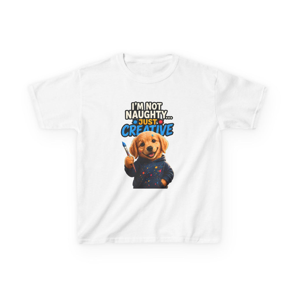 I’m Not Naughty… Just Creative – Funny Dog T-Shirt | Cute Artist Puppy Graphic Tee (Unisex)