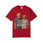 Golden Retriever Couple Illustration T-Shirt | We Don't Do Perfect We Do Real