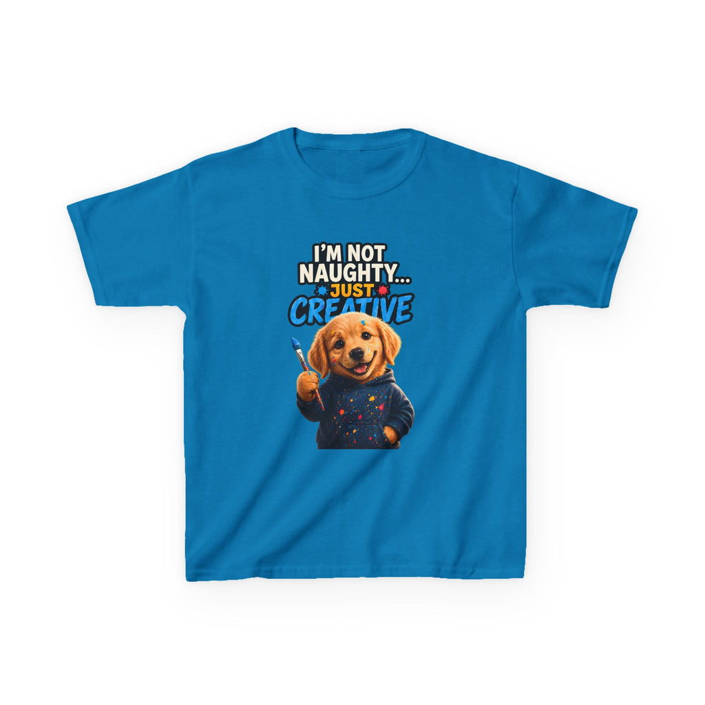 I’m Not Naughty… Just Creative – Funny Dog T-Shirt | Cute Artist Puppy Graphic Tee (Unisex)