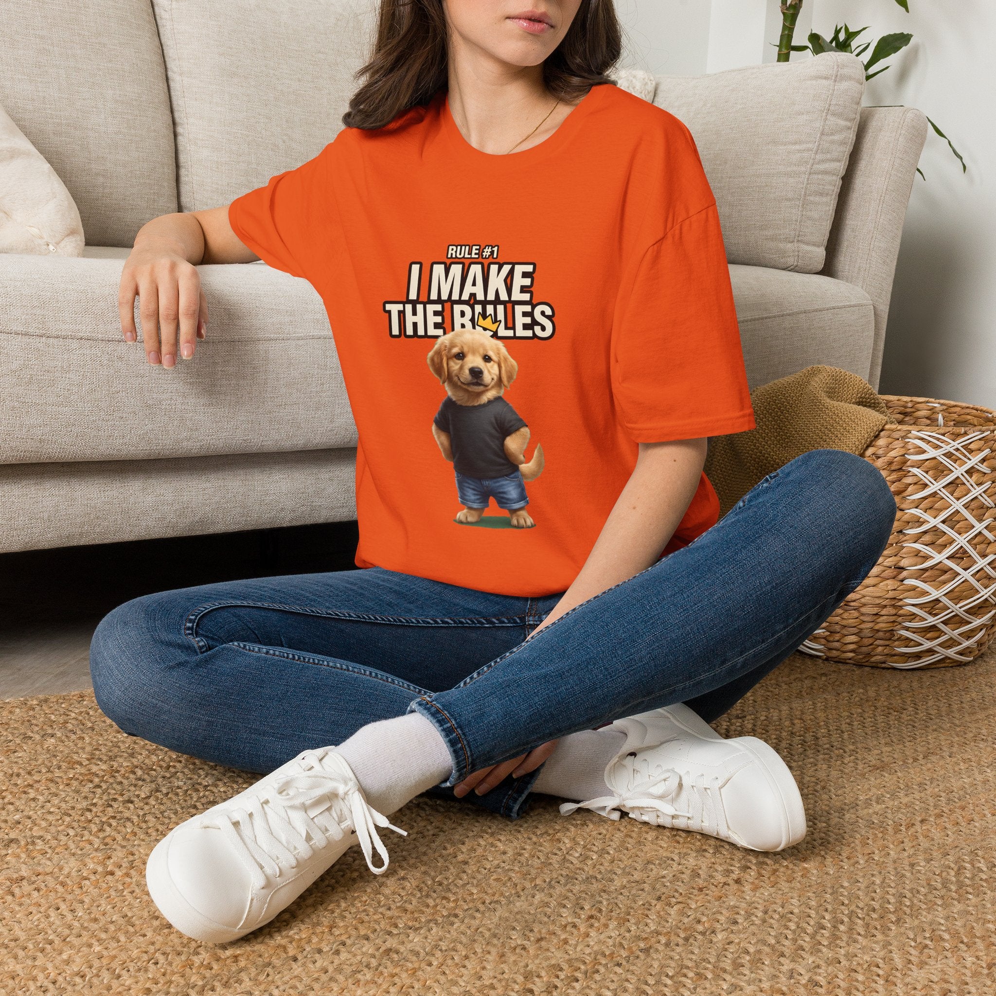 I Make the Rules Dog Graphic Tee | Golden Retriever Puppy Shirt