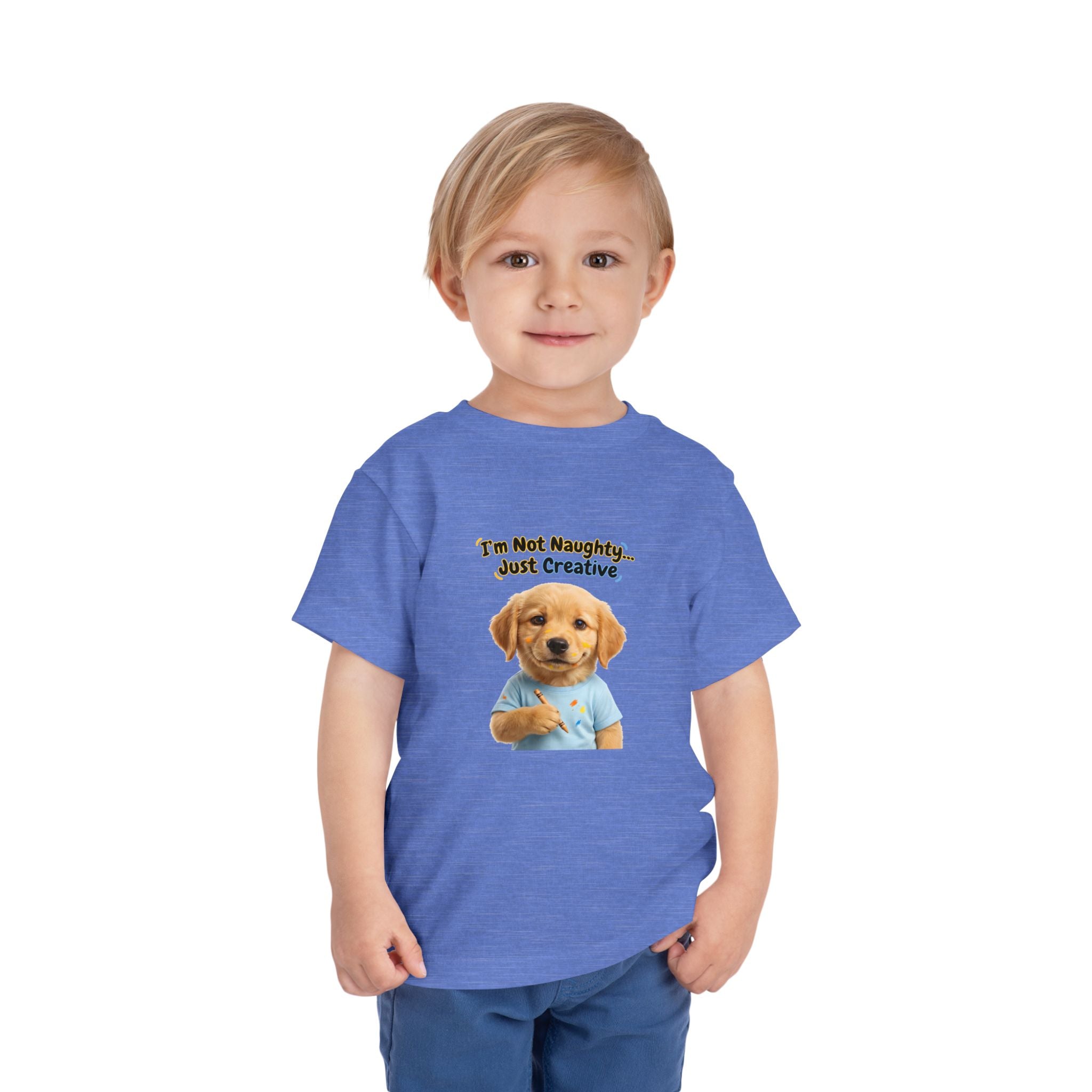 I’m Not Naughty… Just Creative – Cute Puppy T-Shirt | Funny Artist Dog Tee (Unisex)