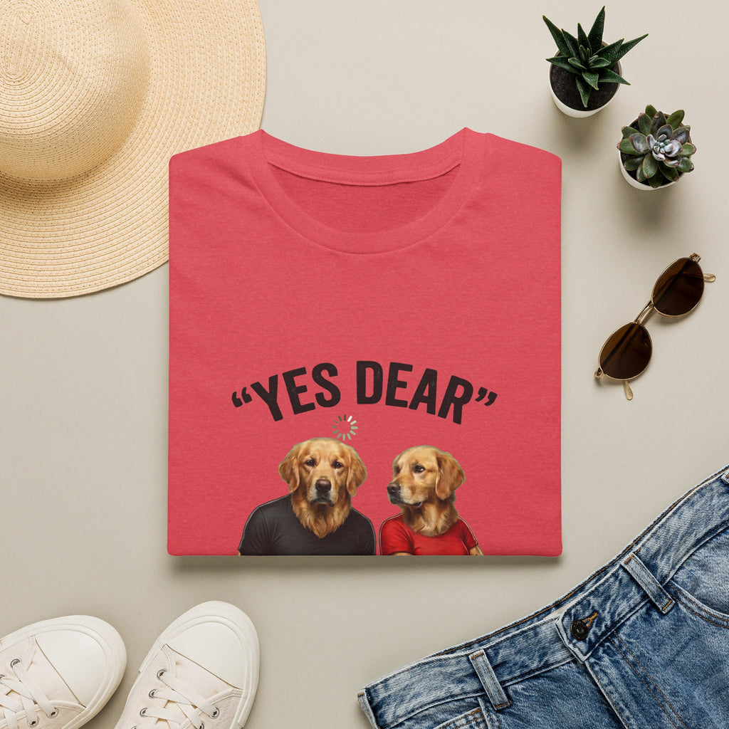 Yes Dear T-Shirt — Funny Golden Retriever Couple Tee ("Auto Mode ON")