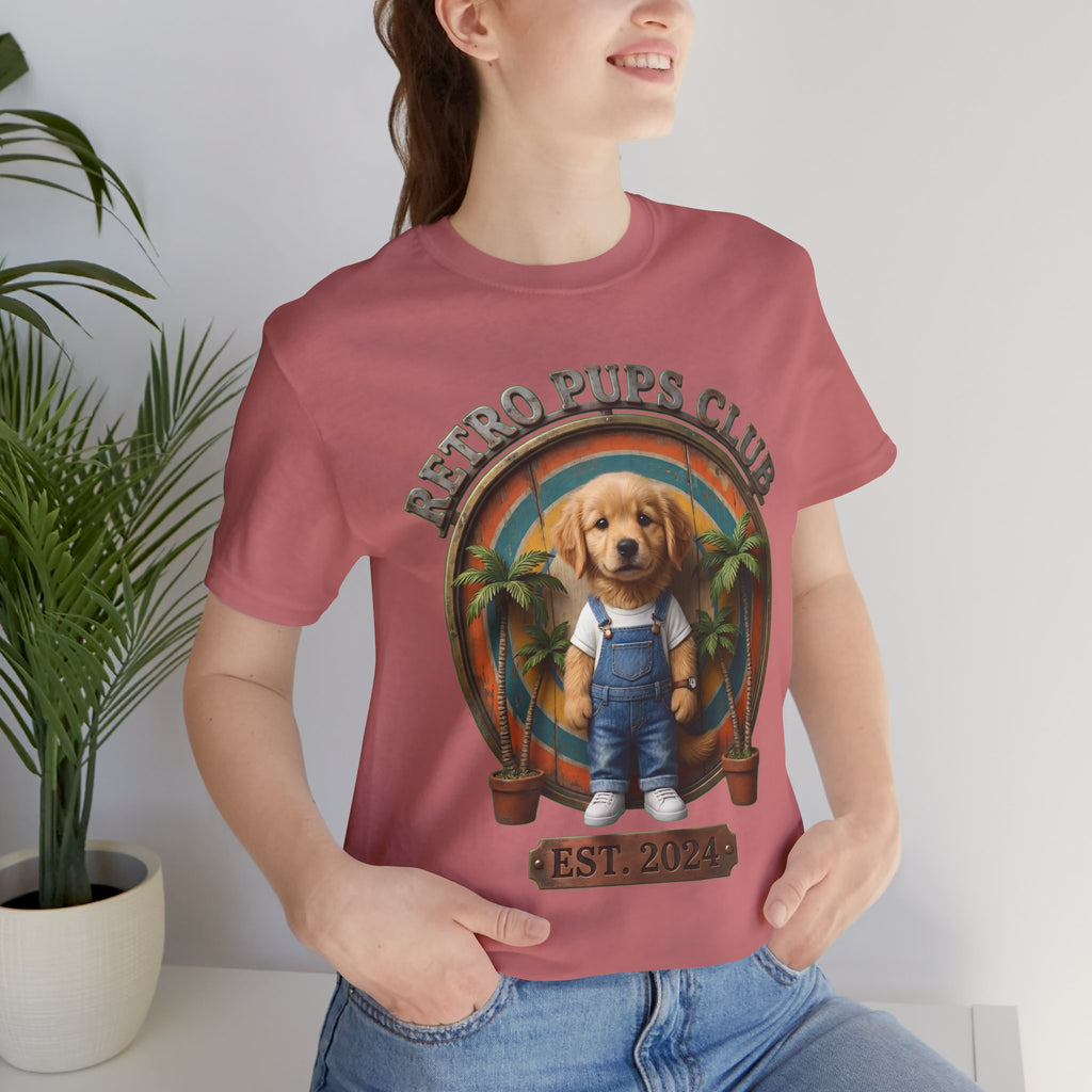 Retro Pups Club Tee – Vintage Puppy Graphic T-Shirt (Est. 2024)