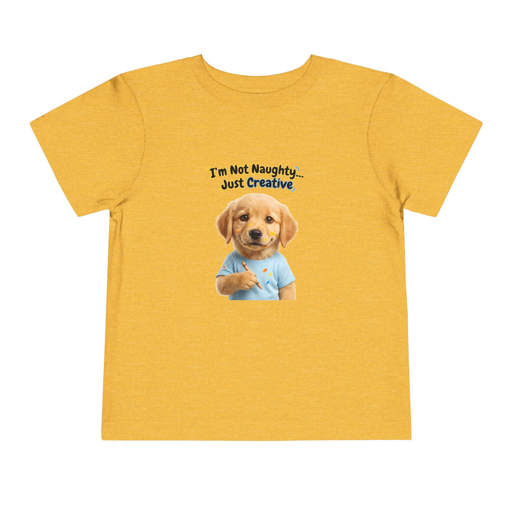 I’m Not Naughty… Just Creative – Cute Puppy T-Shirt | Funny Artist Dog Tee (Unisex)