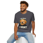 Golden Retriever Portrait I DO WHAT I WANT T-Shirt | Dog Graphic Tee