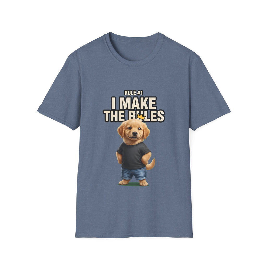 Rule #1 I Make The Rules – Funny Dog T-Shirt | Cute Boss Puppy Graphic Tee (Unisex)