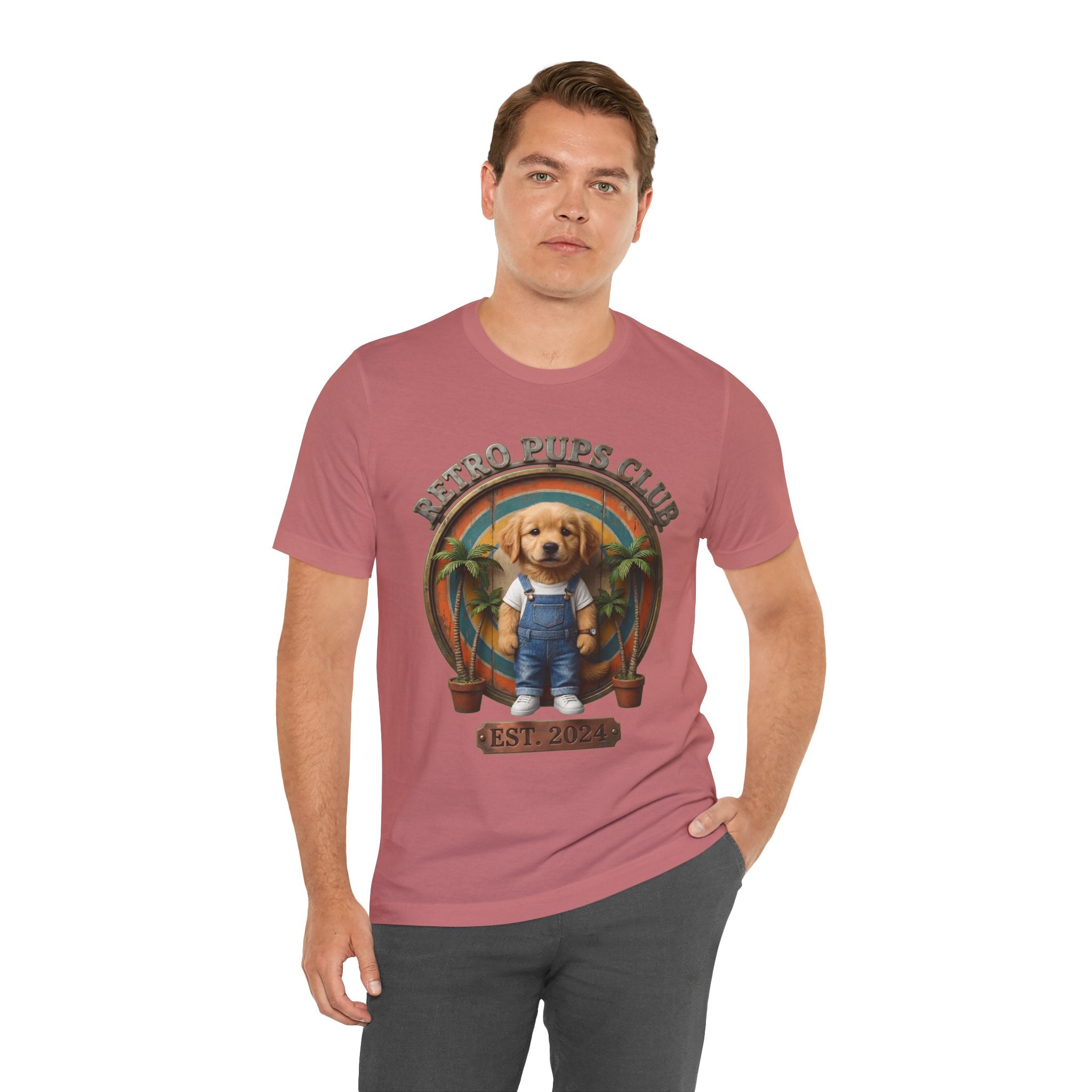 Retro Pups Club Tee – Vintage Puppy Graphic T-Shirt (Est. 2024)