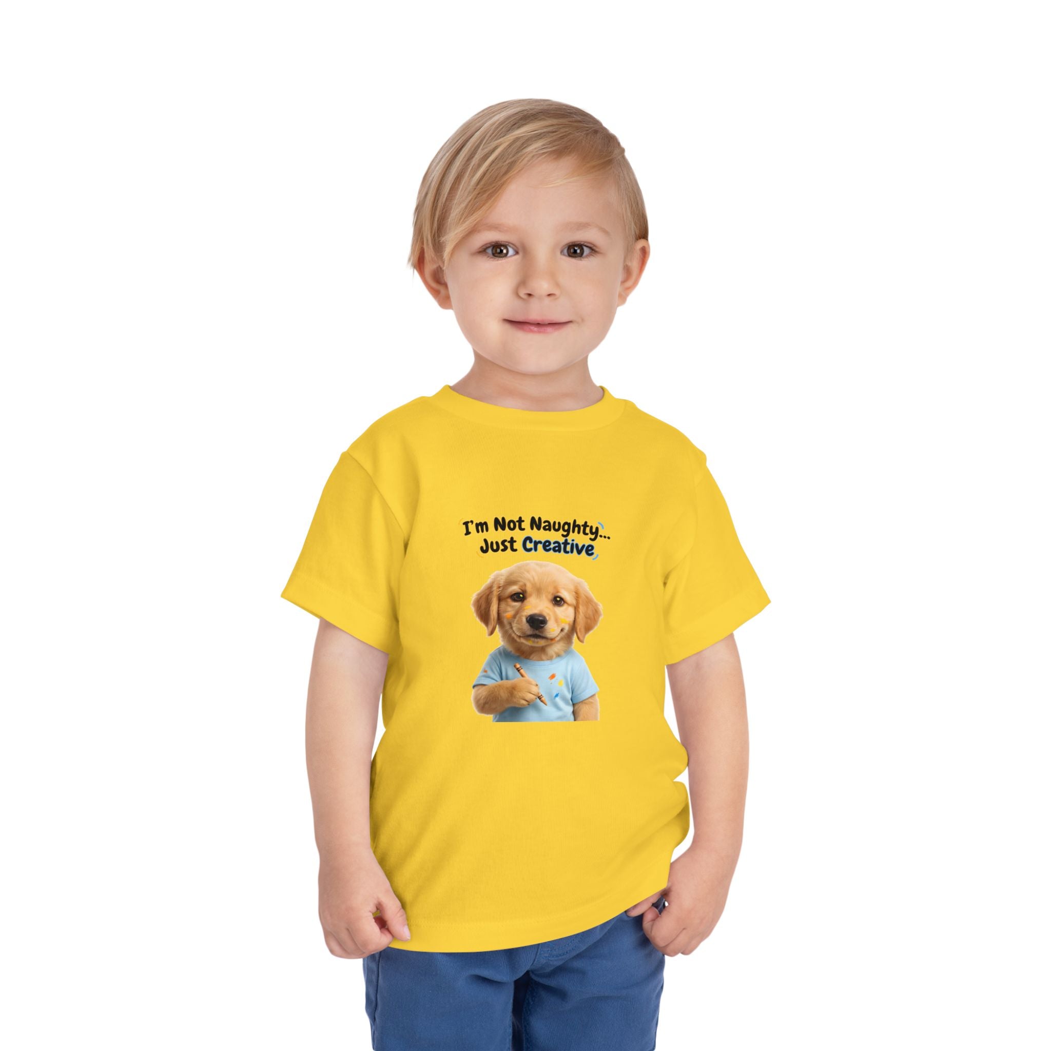 I’m Not Naughty… Just Creative – Cute Puppy T-Shirt | Funny Artist Dog Tee (Unisex)