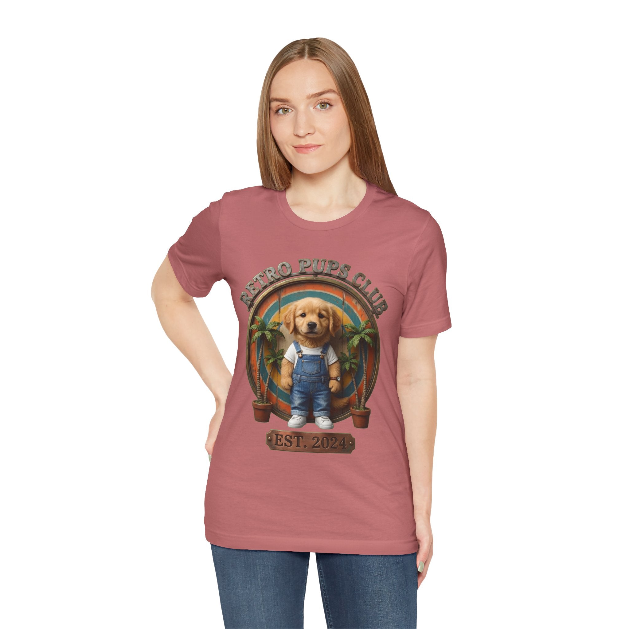 Retro Pups Club Tee – Vintage Puppy Graphic T-Shirt (Est. 2024)