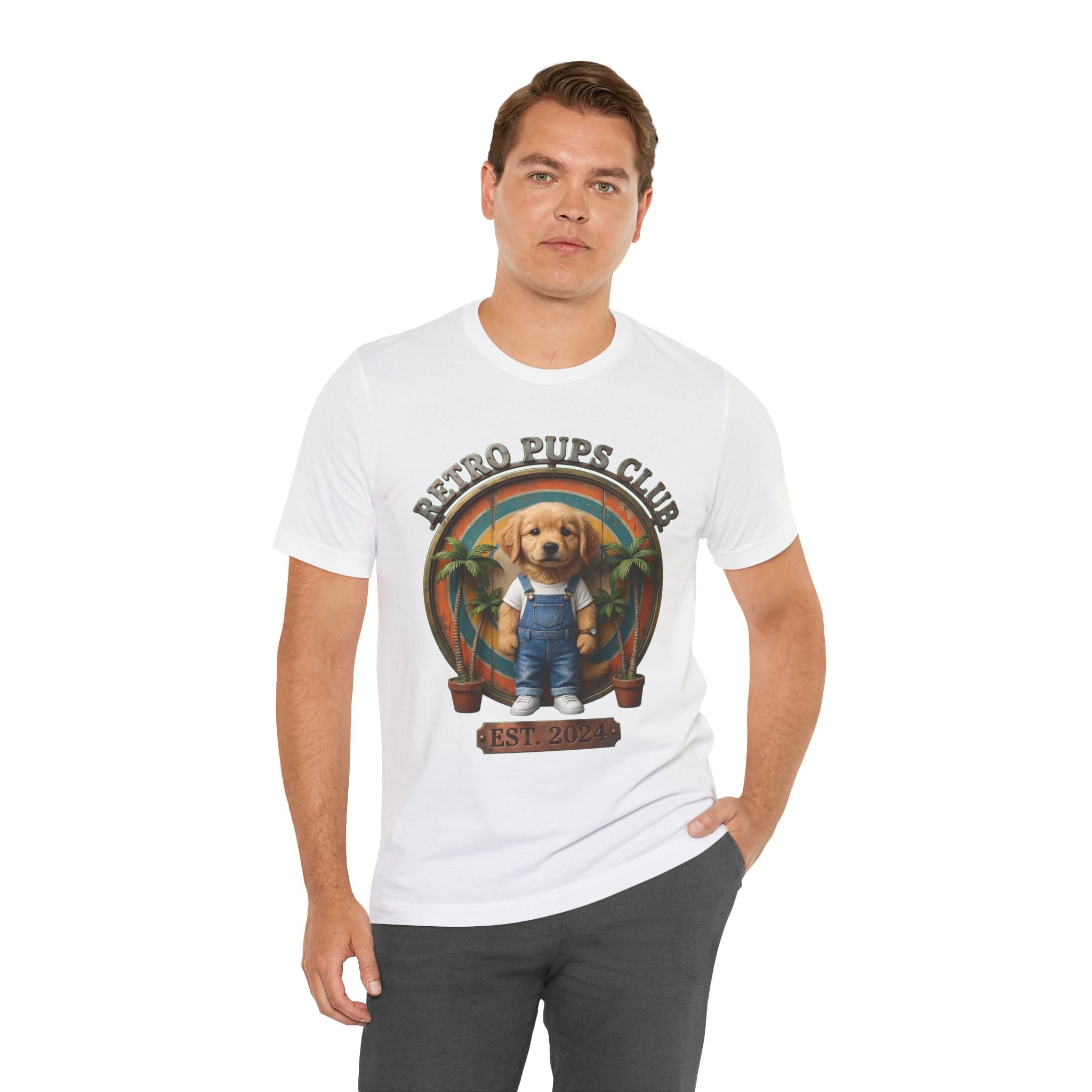 Retro Pups Club Tee – Vintage Puppy Graphic T-Shirt (Est. 2024)