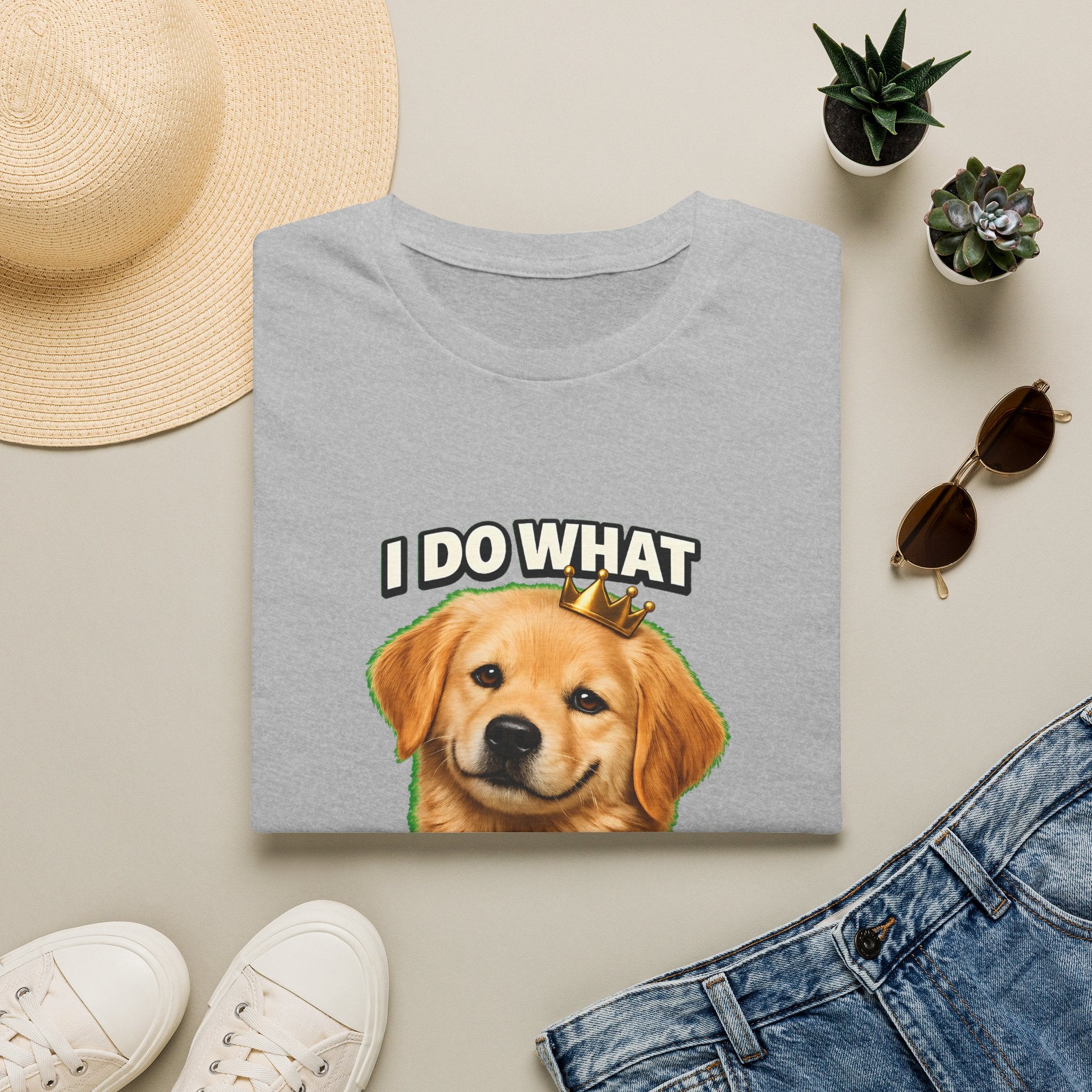 Golden Retriever Portrait I DO WHAT I WANT T-Shirt | Dog Graphic Tee