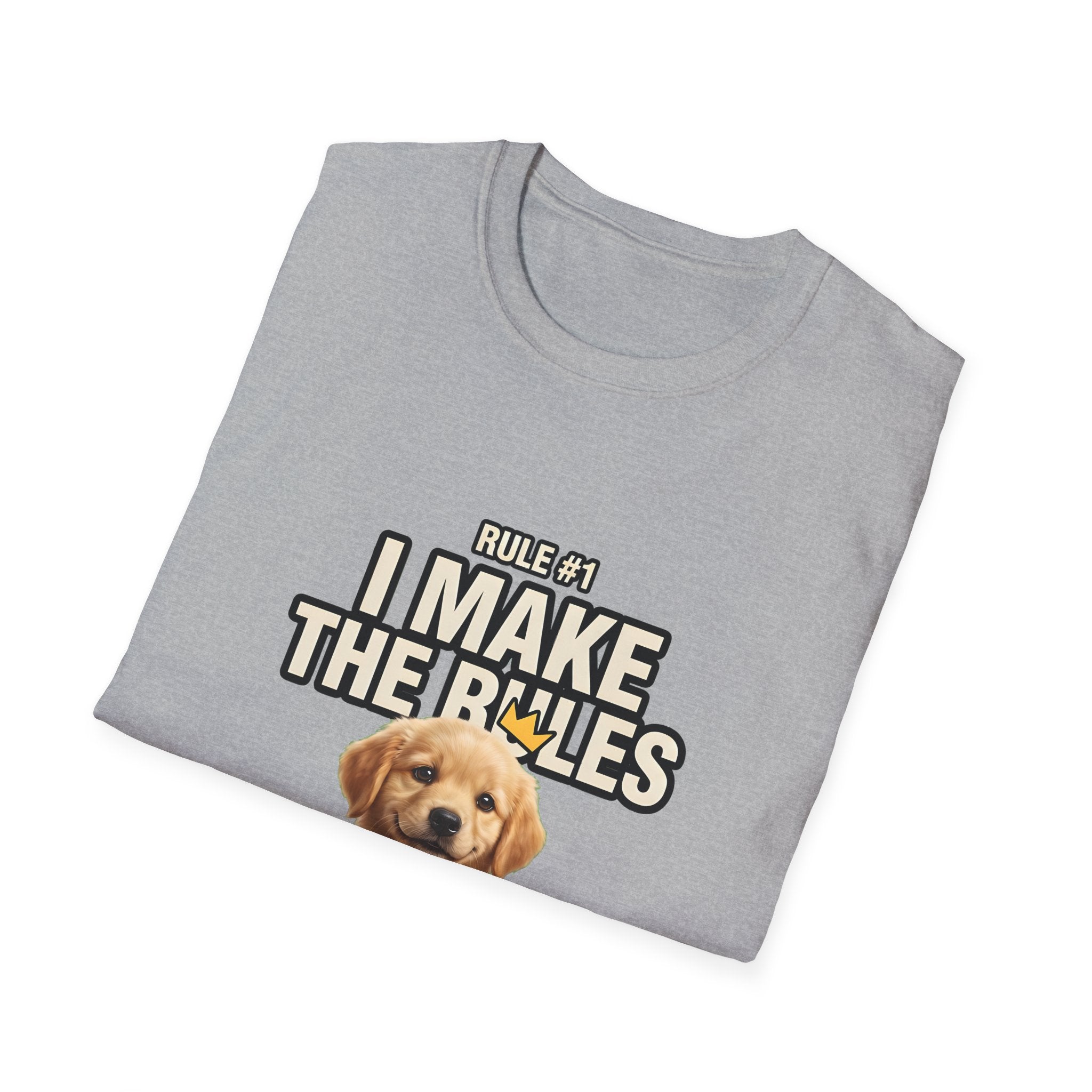Rule #1 I Make The Rules – Funny Dog T-Shirt | Cute Boss Puppy Graphic Tee (Unisex)