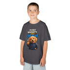 I'm Not Naughty Just Creative Kids T-Shirt | Puppy Artist Paintbrush