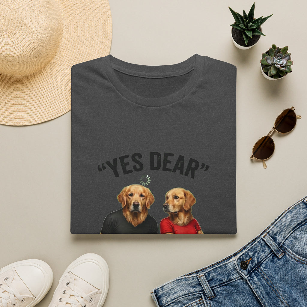 Yes Dear T-Shirt — Funny Golden Retriever Couple Tee ("Auto Mode ON")