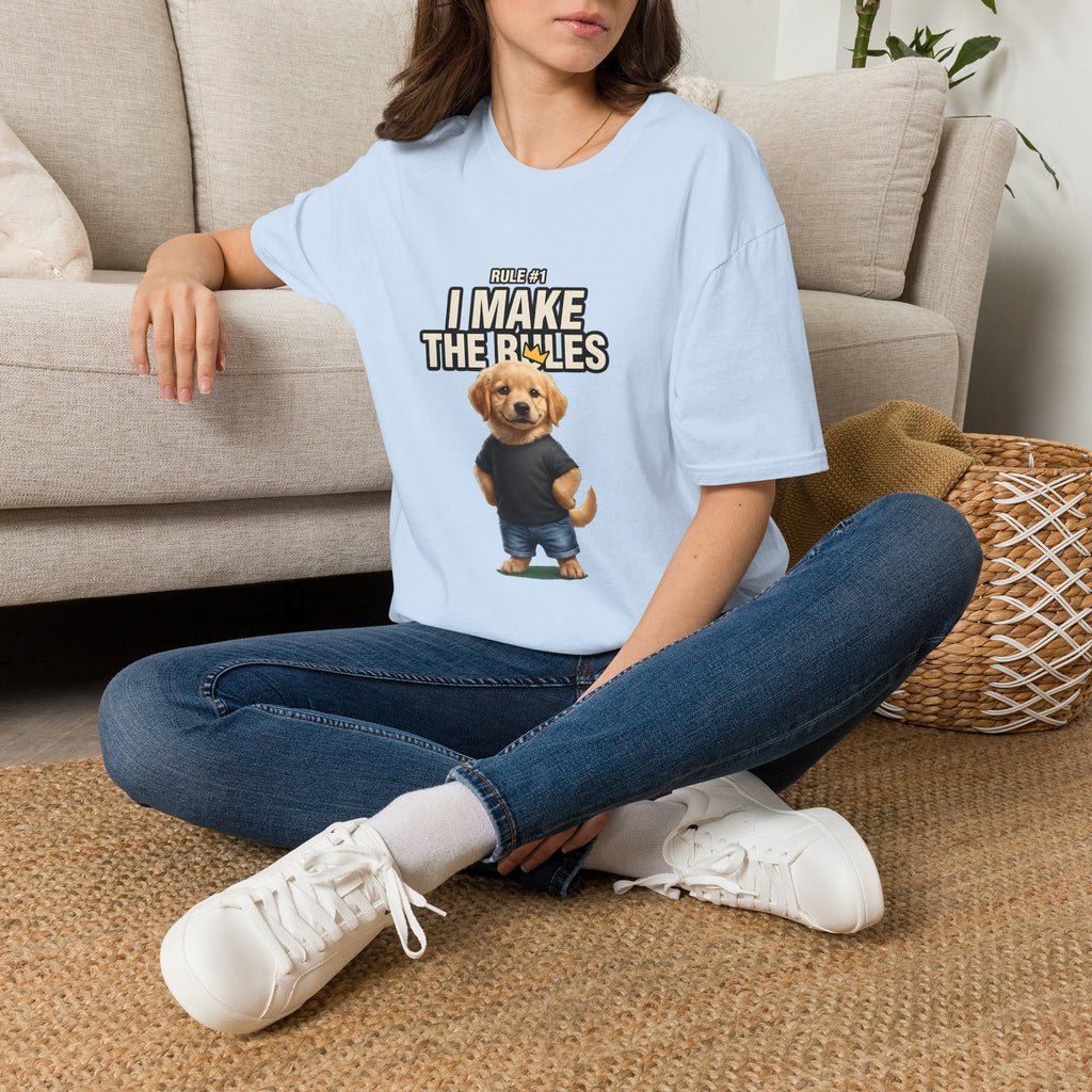 I Make the Rules Dog Graphic Tee | Golden Retriever Puppy Shirt